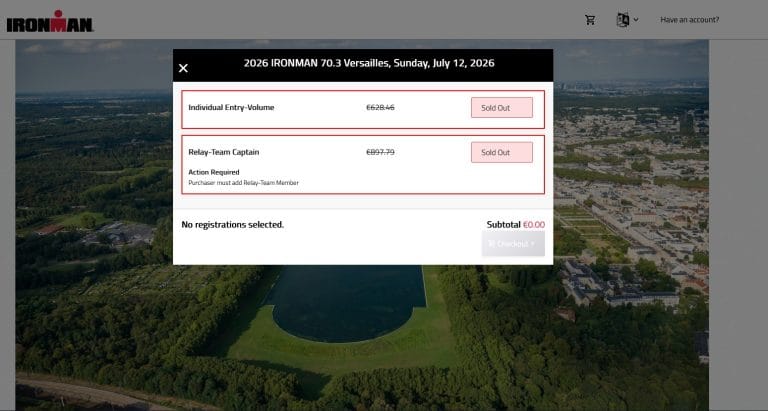 Départ IRONMAN 70.3 Versailles 2026 devant le Château