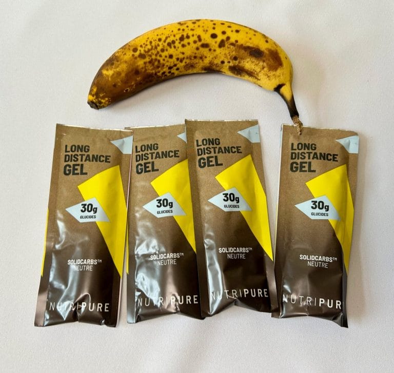 Gel énergétique Nutripure Long Distance 30 g de glucides ratio 2:1 test longue distance triathlon