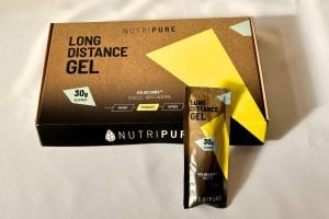 Valeurs nutritionnelles gel Nutripure 30 g glucides 53 mg sodium ratio glucose fructose 2:1