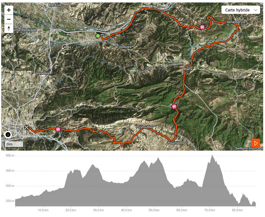 Parcours vélo IRONMAN 70.3 Aix : Simulateur de Performance & Pacing